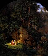 Adrian Ludwig Richter Genoveva in the Forest Seclusion oil painting reproduction